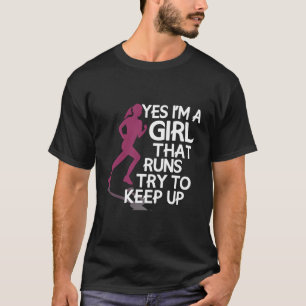Lopend citaat Ja ben ik bij looppas probeer omhoog T-shirt