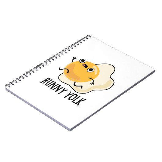 Lopend Eigeel Grappig Eetbaar Ei Woordspeling Notitieboek (Linkerzijde)