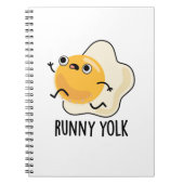 Lopend Eigeel Grappig Eetbaar Ei Woordspeling Notitieboek (Voorkant)