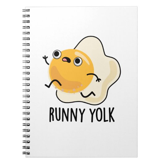 Lopend Eigeel Grappig Eten Ei Woordspeling Notitieboek (Voorkant)