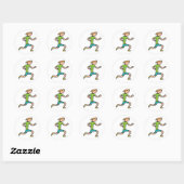 Lopend en Jogging Ronde Sticker (Vel)