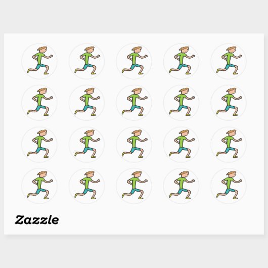 Lopend en Jogging Ronde Sticker (Vel)