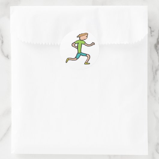 Lopend en Jogging Ronde Sticker (Tas)