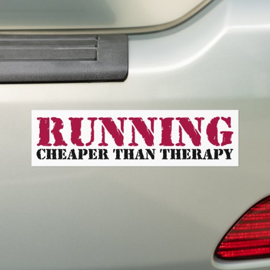 Lopend - goedkoper dan therapie bumpersticker (Op auto)