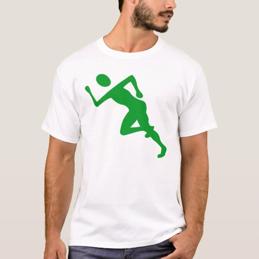 Lopend - groen gras t-shirt (Voorkant)