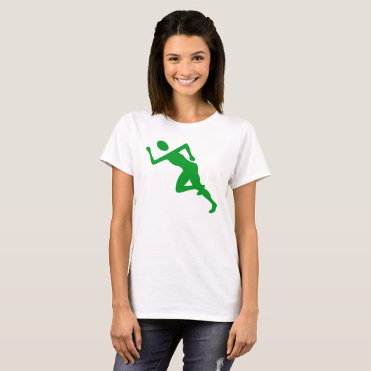 Lopend - groen gras t-shirt (Voorkant volledig)