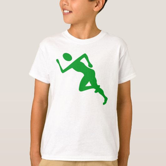 Lopend - groen gras t-shirt (Voorkant)