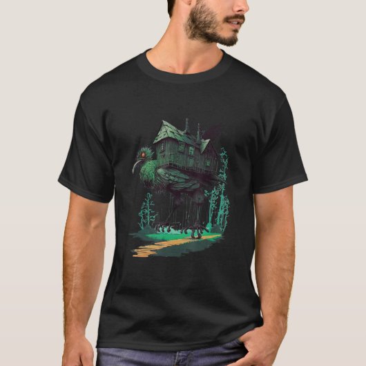 Lopend huis op Chicken Legs Slavic folklore Baba T-shirt (Voorkant)
