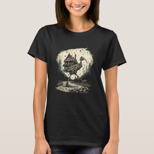 Lopend huis op Chicken Legs Slavic folklore Baba T-shirt (Voorkant)