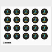 Lopend - Looppas met schaar Ronde Sticker (Vel)