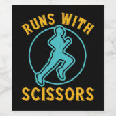 Lopend - Looppas met schaar Wijn Etiket (Enkel label)