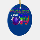 Lopend naar 10 Bowling Birthday Party 10th Keramisch Ornament (Rechts)