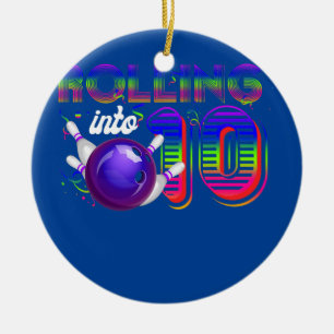 Lopend naar 10 Bowling Birthday Party 10th Keramisch Ornament