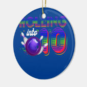 Lopend naar 10 Bowling Birthday Party 10th Keramisch Ornament (Links)