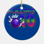 Lopend naar 10 Bowling Birthday Party 10th Keramisch Ornament (Achterkant)