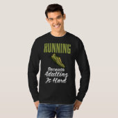 Lopend omdat het Volgen Harde looppas van de Marat T-shirt (Voorkant volledig)