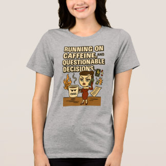 Lopend op cafeïne en twijfelachtige driezijdige be Tri-Blend shirt