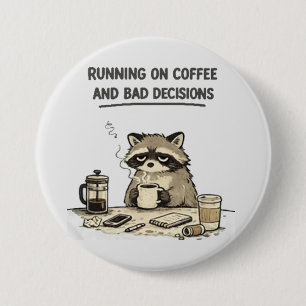 lopend op koffie ronde button 7,6 cm