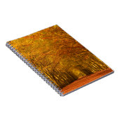 Lopend pad door het bos in het najaar notebook notitieboek (Rechterzijde)