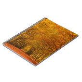 Lopend pad door het bos in het najaar notebook notitieboek (Linkerzijde)