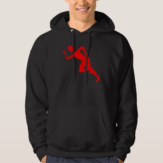 Lopend - rood hoodie (Voorkant)