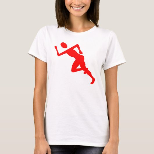 Lopend - rood t-shirt (Voorkant)