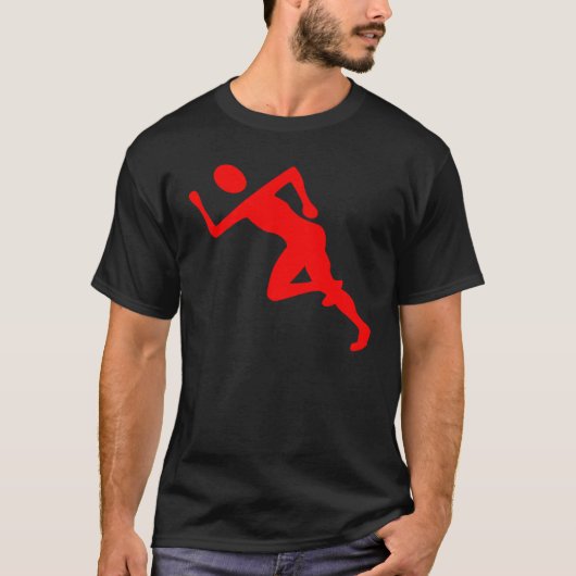 Lopend - rood t-shirt (Voorkant)
