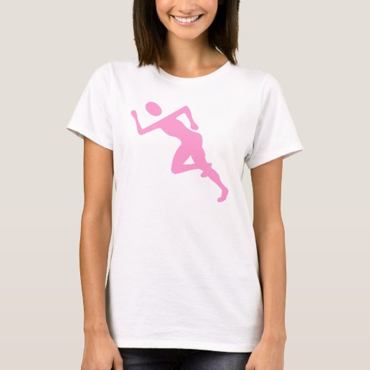 Lopend - Roze T-shirt (Voorkant)