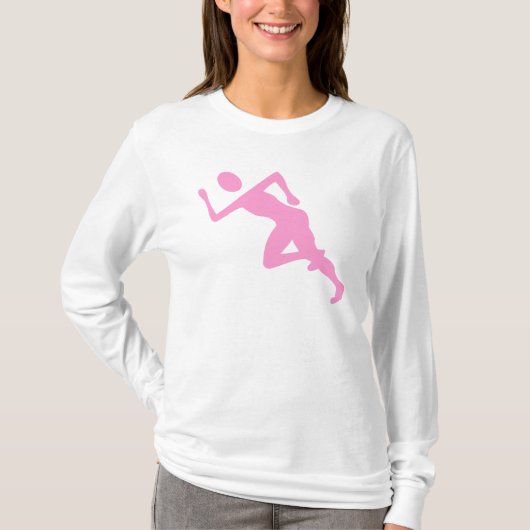 Lopend - Roze T-shirt (Voorkant)