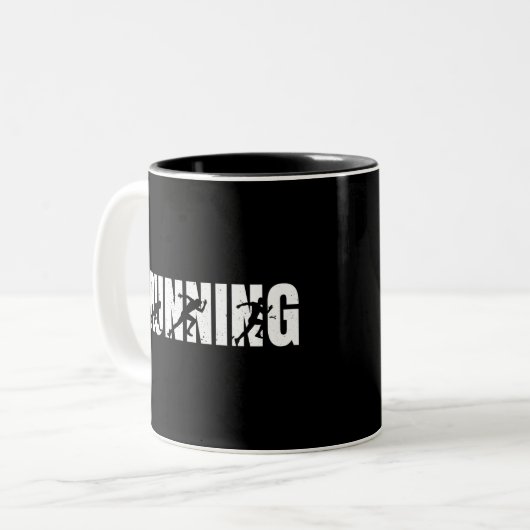 Lopend| Runner| Marathon Tweekleurige Koffiemok (Voorkant links)