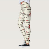 Lopend Speels Motivatie Typografie Patroon Leggings (Links)