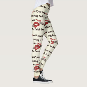 Lopend Speels Motivatie Typografie Patroon Leggings