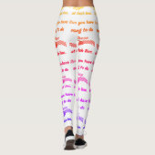 Lopend Speels Motivatie Typografie Patroon Leggings (Achterkant)