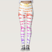Lopend Speels Motivatie Typografie Patroon Leggings (Voorkant)