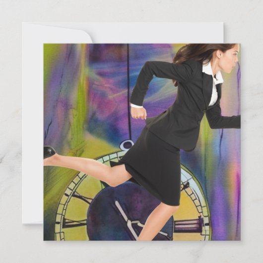 Lopend uit tijd bedankkaart (Voorkant)