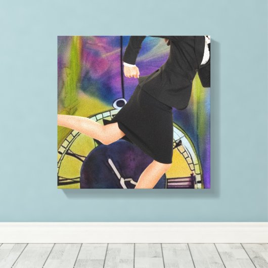 Lopend uit tijd canvas afdruk (Insitu (Houten vloer))