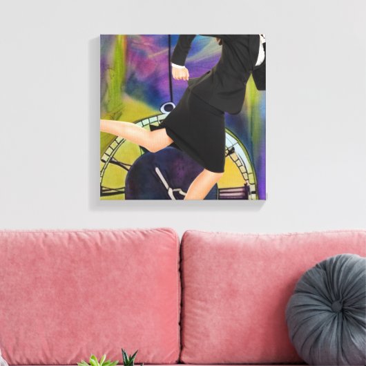 Lopend uit tijd canvas afdruk (Insitu (Woonkamer))