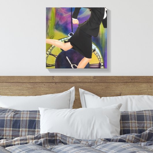 Lopend uit tijd canvas afdruk (Insitu (Slaapkamer))