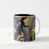 Lopend uit tijd tweekleurige koffiemok (Voorkant rechts)