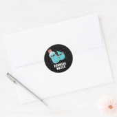 Lopend Water Grappig Water Pun Donker BG Ronde Sticker (Envelop)