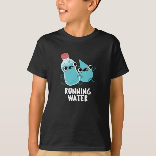 Lopend Water Grappig Water Pun Donker BG T-shirt (Voorkant)