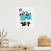 Lopend Water Grappige Water Pun Poster (Keuken)