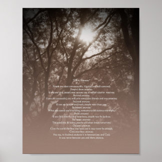 Lopende bomen "Hoe dan ook" Lagere tekst Poster
