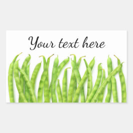 Lopende bonen rechthoekige sticker