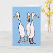 Lopende eenden kaart (Gele Bloem)