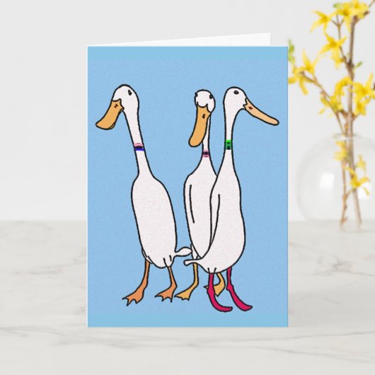 Lopende eenden kaart (Gele Bloem)