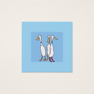 Lopende eenden schattige cartoons eenden vierkante visitekaartjes