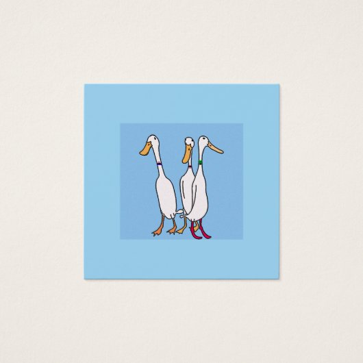 Lopende eenden schattige cartoons eenden vierkante visitekaartjes (Voorkant)