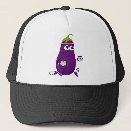Lopende Eggplant Trucker Pet (Voorkant)