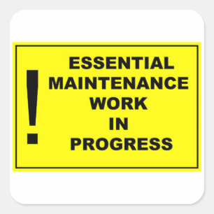 Lopende essentiële onderhoudswerkzaamheden vierkante sticker